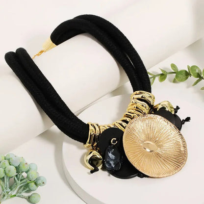 Green Rope Sunburst Necklace