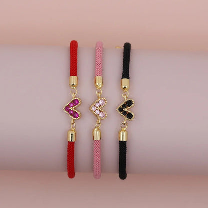 Zircon Heart Thread Bracelet