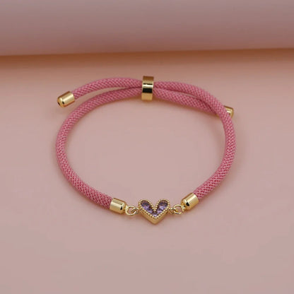 Zircon Heart Thread Bracelet