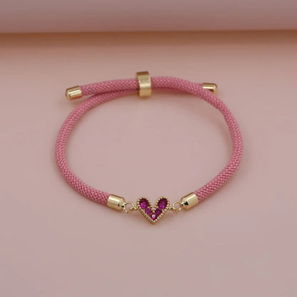 Zircon Heart Thread Bracelet