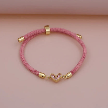 Zircon Heart Thread Bracelet