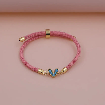 Zircon Heart Thread Bracelet