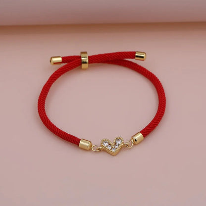 Zircon Heart Thread Bracelet