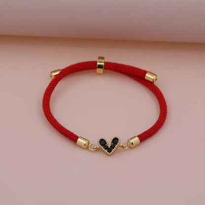 Zircon Heart Thread Bracelet