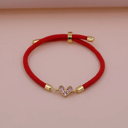 Zircon Heart Thread Bracelet