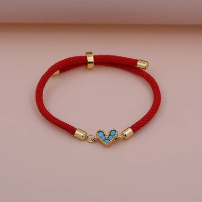 Zircon Heart Thread Bracelet