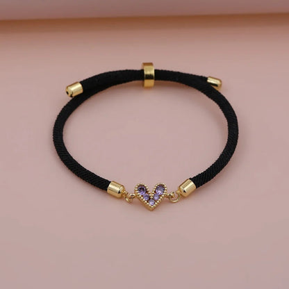 Zircon Heart Thread Bracelet