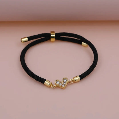 Zircon Heart Thread Bracelet