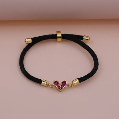Zircon Heart Thread Bracelet