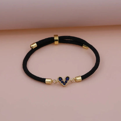 Zircon Heart Thread Bracelet