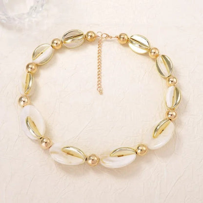 Green & White Bead Statement Necklace