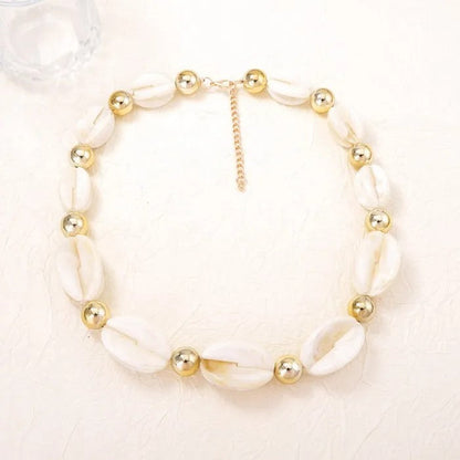 Green & White Bead Statement Necklace