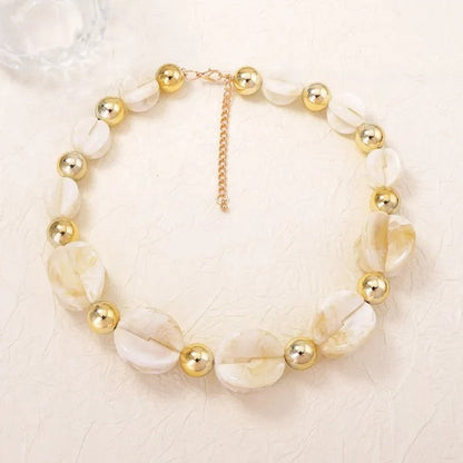 Green & White Bead Statement Necklace