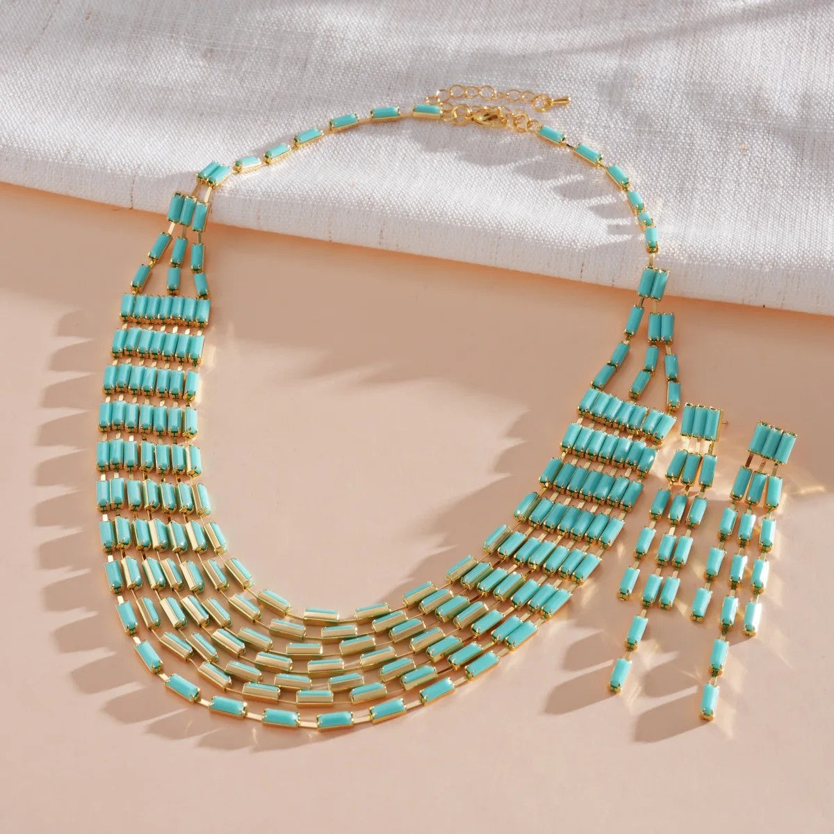 Colorful Geometric Stripe Jewelry Set