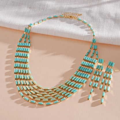 Colorful Geometric Stripe Jewelry Set