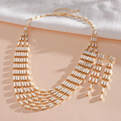 Colorful Geometric Stripe Jewelry Set