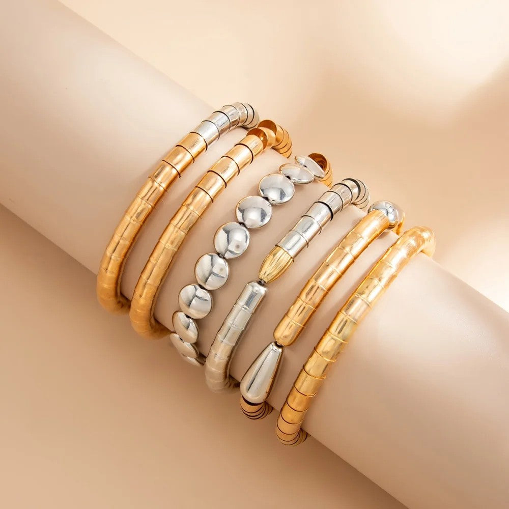 Layered Bamboo Necklace & Bracelet Set