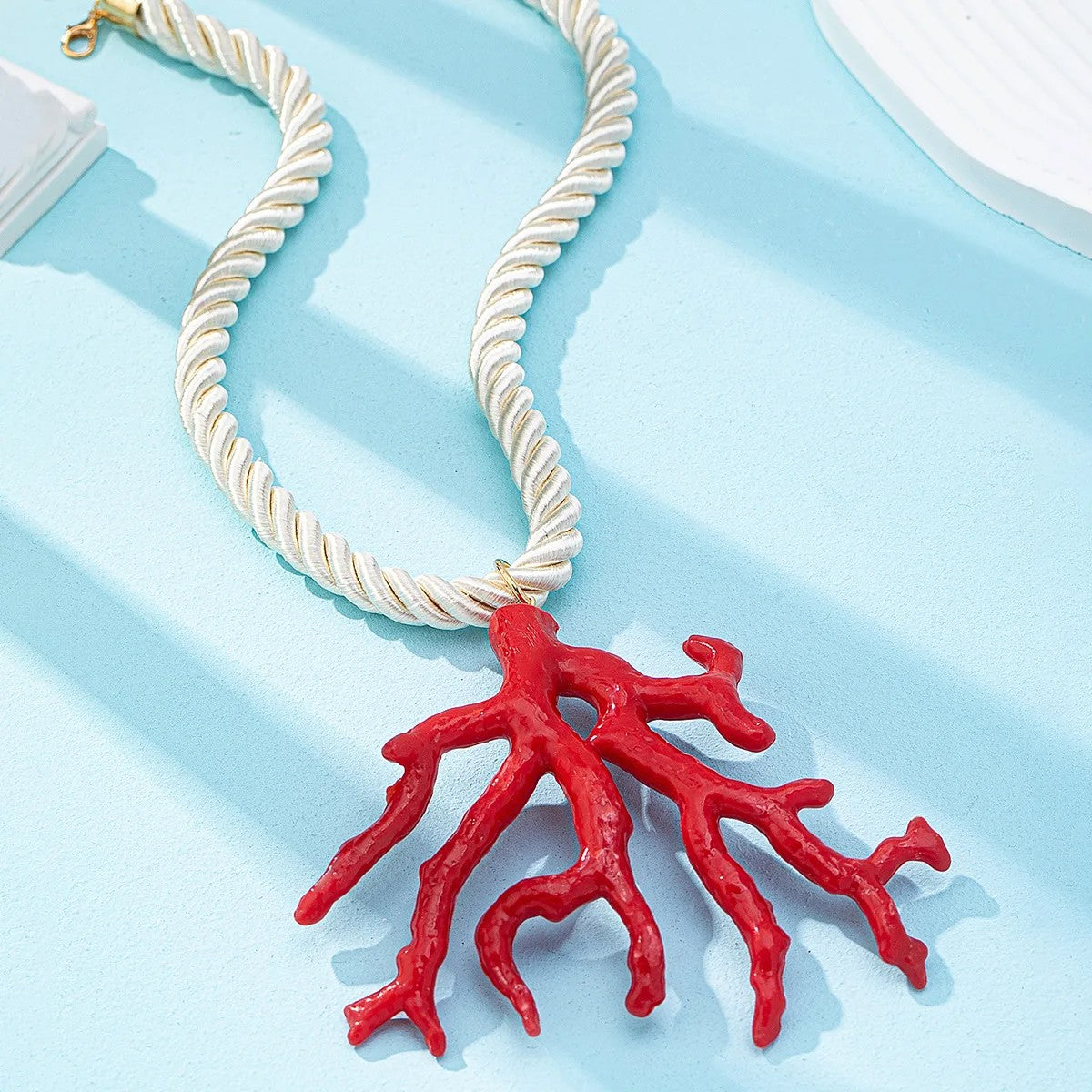 Pink Lobster Charm Necklace