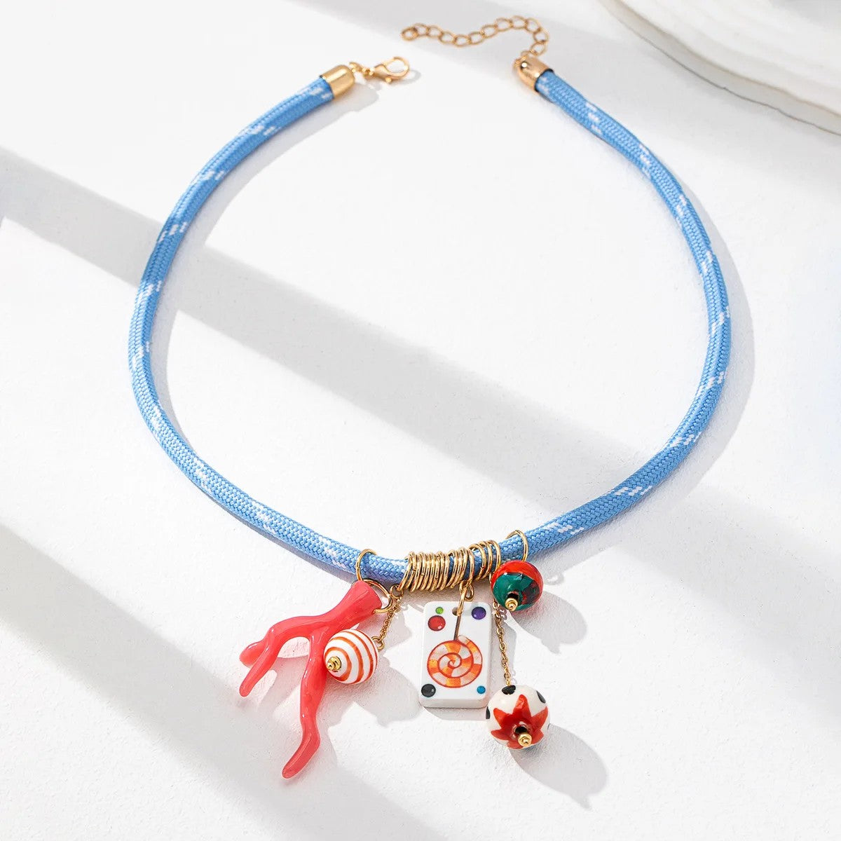 Pink Lobster Charm Necklace