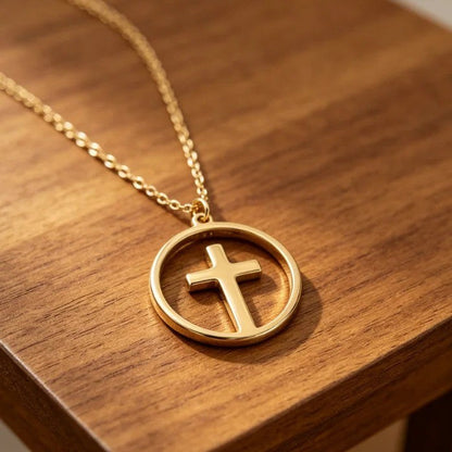 Circle Cross Pendant Necklace