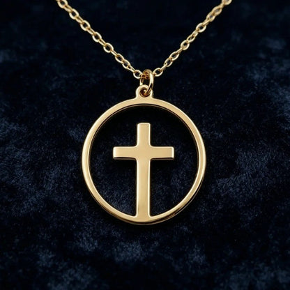 Circle Cross Pendant Necklace