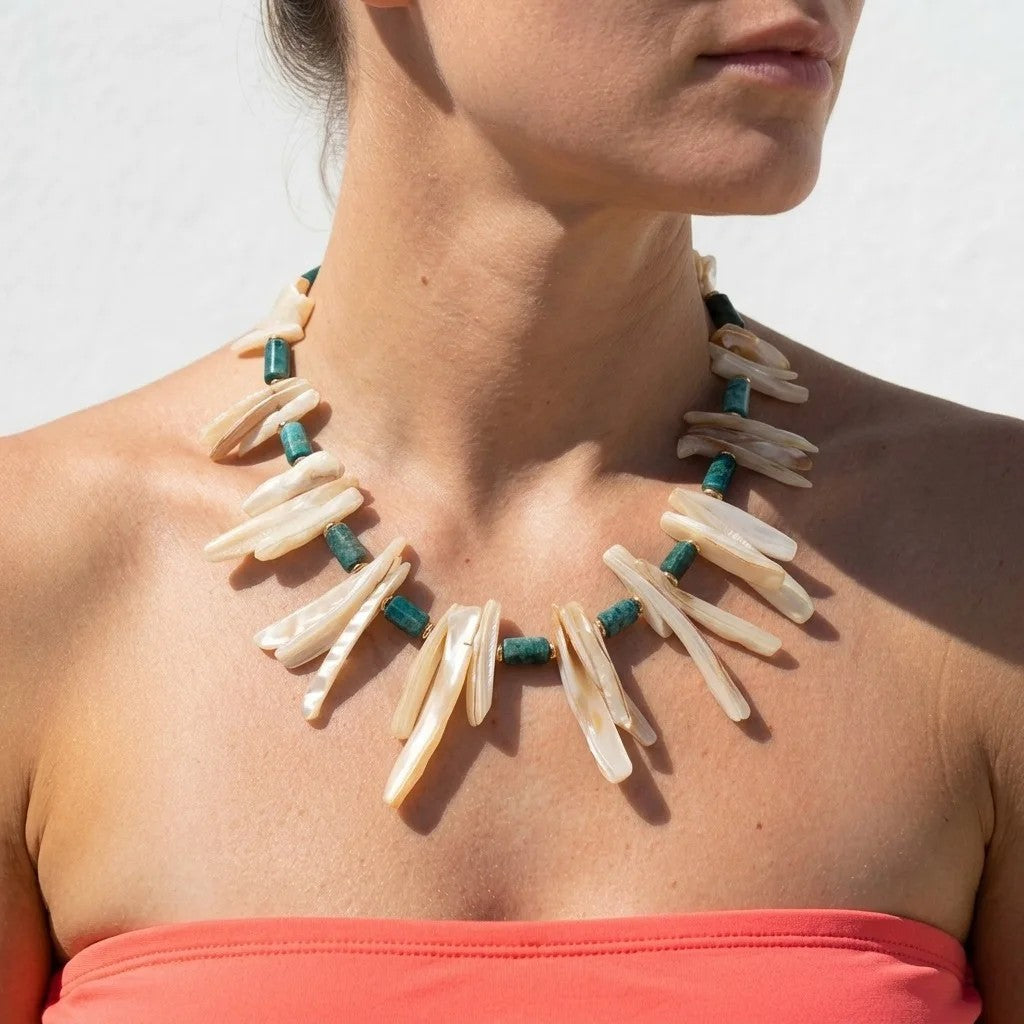 Shell Spike Statement Necklace