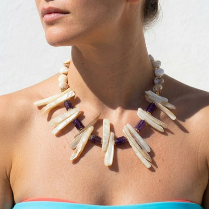 Shell Spike Statement Necklace