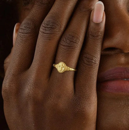 Cross Signet Ring
