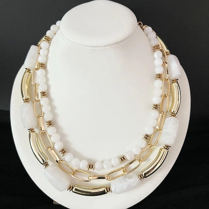 Green Stone Layered Necklace