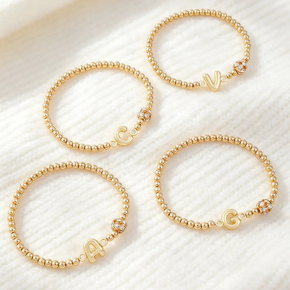 Crystal Initial Beaded Bracelet