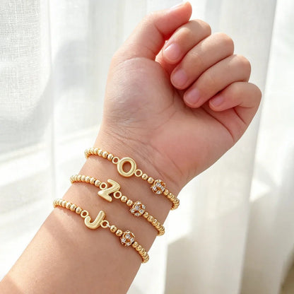 Crystal Initial Beaded Bracelet