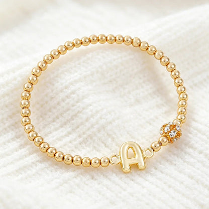Crystal Initial Beaded Bracelet