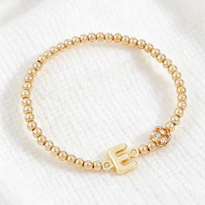 Crystal Initial Beaded Bracelet