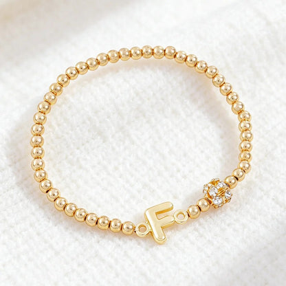 Crystal Initial Beaded Bracelet