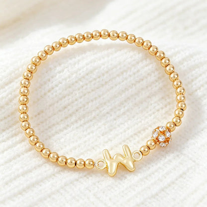 Crystal Initial Beaded Bracelet
