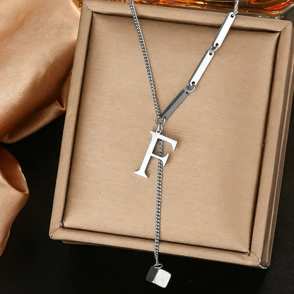 Geometric Initial Letter Necklace