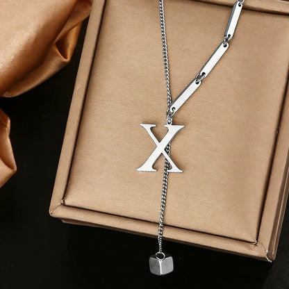 Geometric Initial Letter Necklace