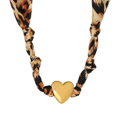 Leopard Initial Choker Necklace