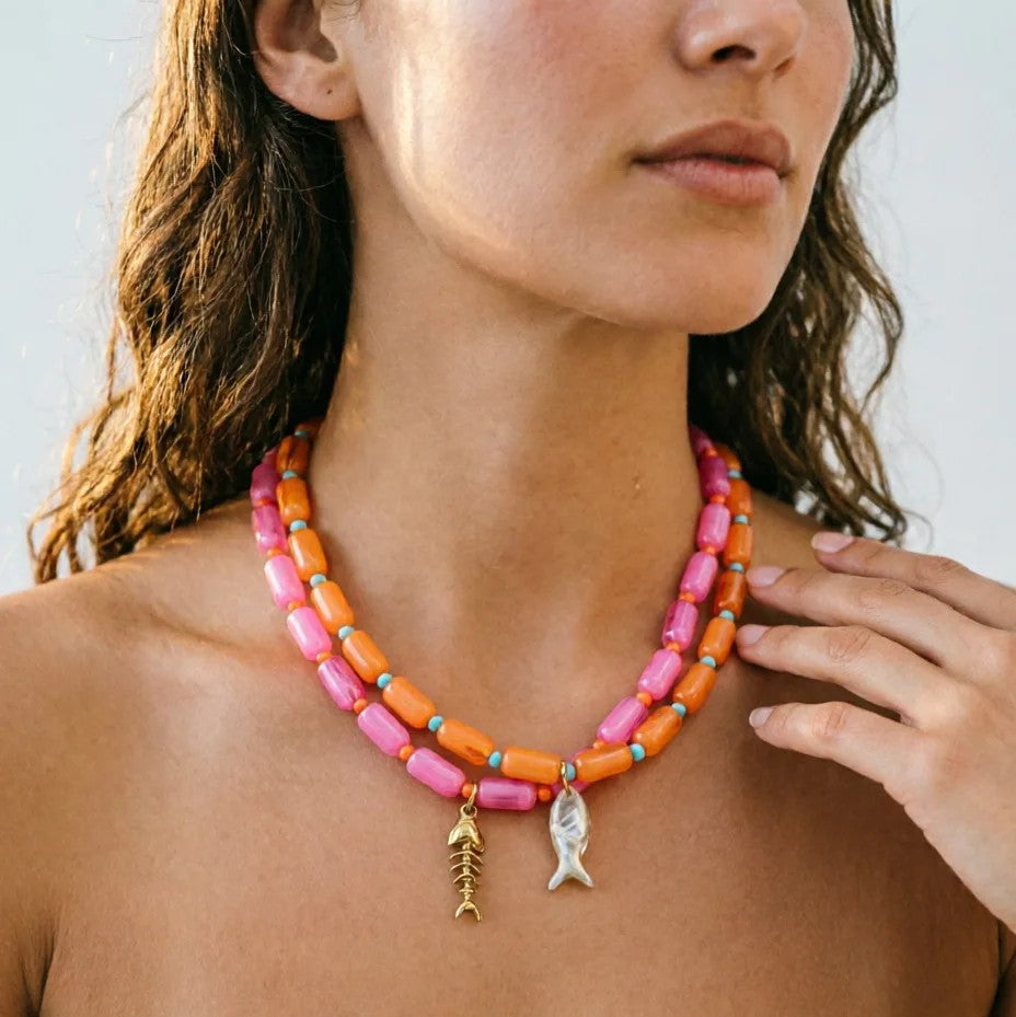 Colorful Resin Bead Pendant Set