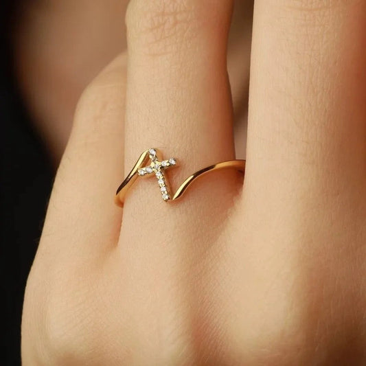 Zircon Cross Ring