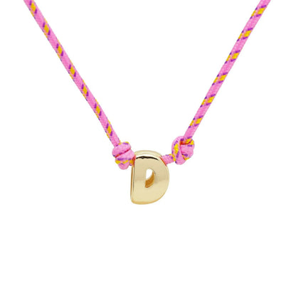 Gold Letter Rope Necklace