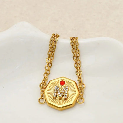 Octagon Initial M Bracelet