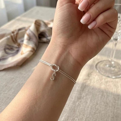 Initial Love Knot Bracelet