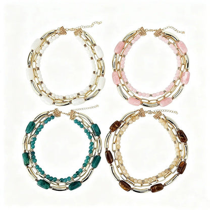 Layered Acrylic Bead Necklace