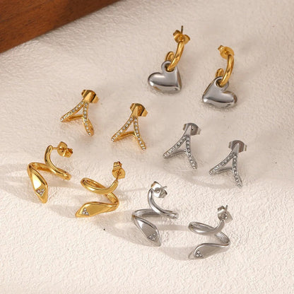 Crystal Arch Stud Earrings
