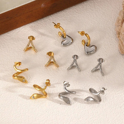 Crystal Arch Stud Earrings