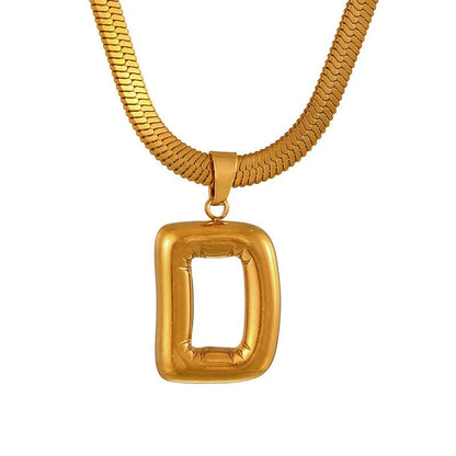 Layered Snake Chain Letter Pendant