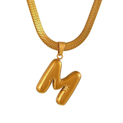 Layered Snake Chain Letter Pendant