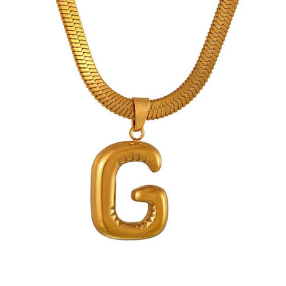 Layered Snake Chain Letter Pendant