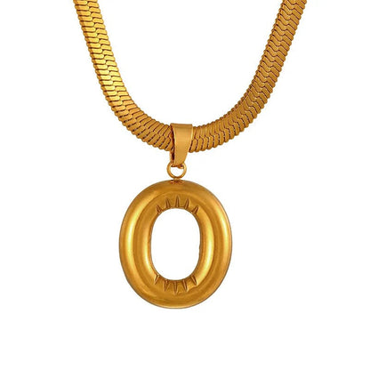 Layered Snake Chain Letter Pendant